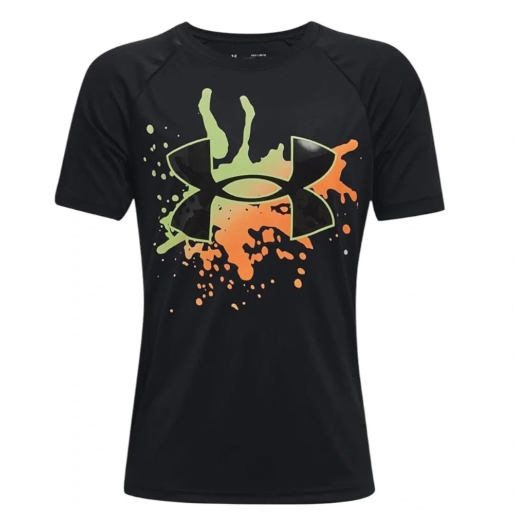 Under Armour Boys Tech Big Logo Splash Short Sleeve T-Shirt Size YXL
